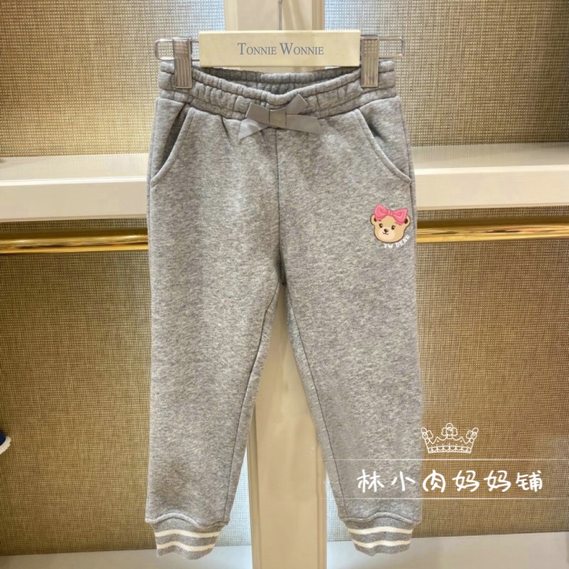 小熊童装秋冬款女童加绒运动裤