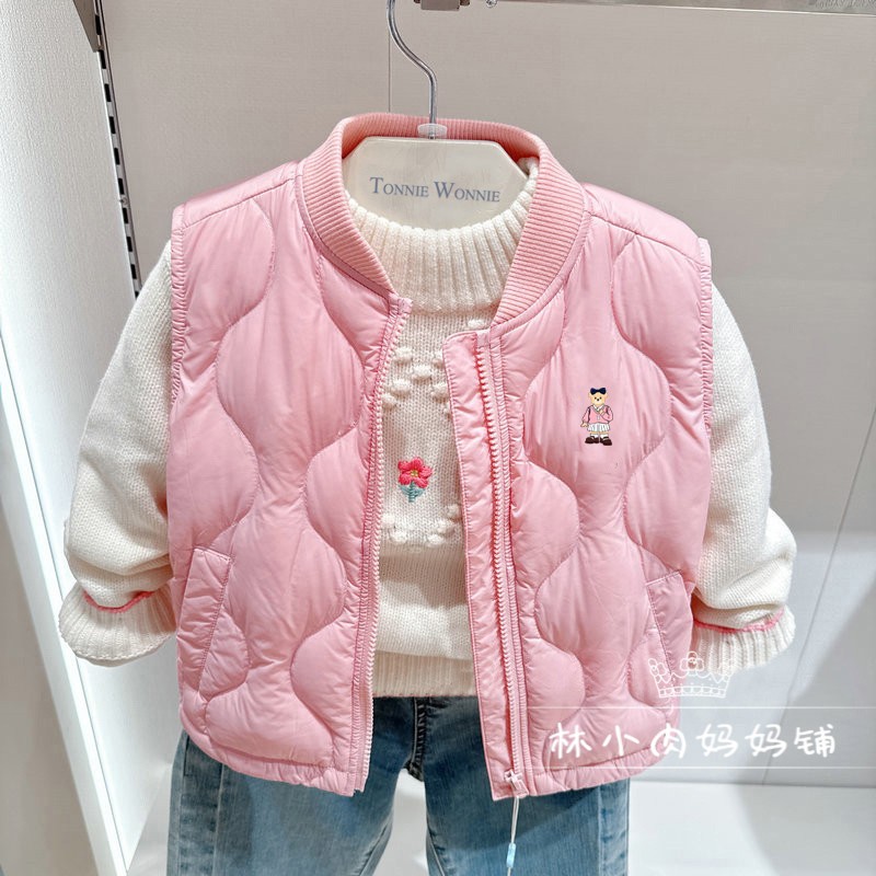小熊童装秋冬款男女童装羽绒马甲
