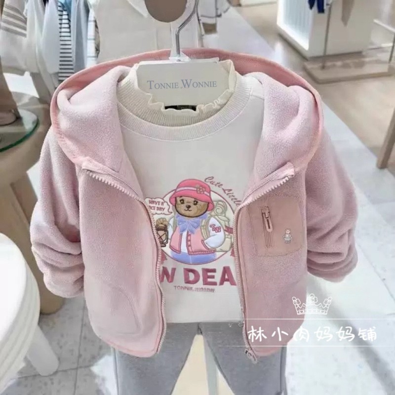 女童秋冬款休闲摇粒绒保暖外套
