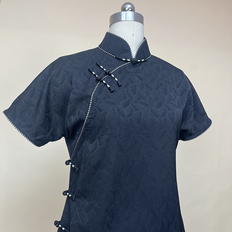 【夜未央】锦暮溪新品上新手工旗袍大开襟古法平裁一片式旗袍日常