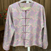 上衣织锦缎手工唐装 锦暮溪上新中式 春秋国风上衣高级感 紫鸢