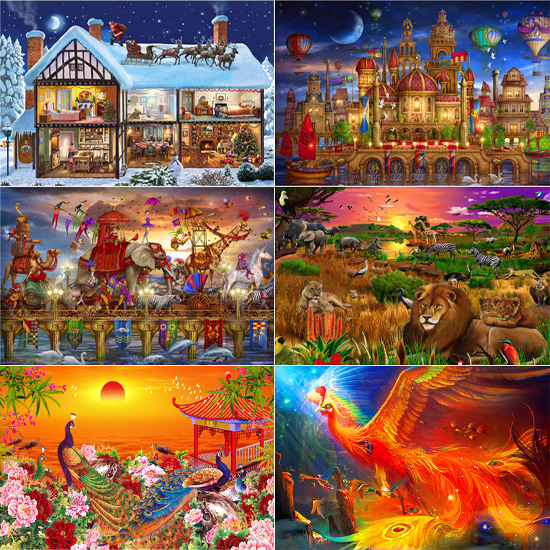 圣诞新年礼物进口品质成人拼图1000片儿童益智玩具马戏团动物城堡