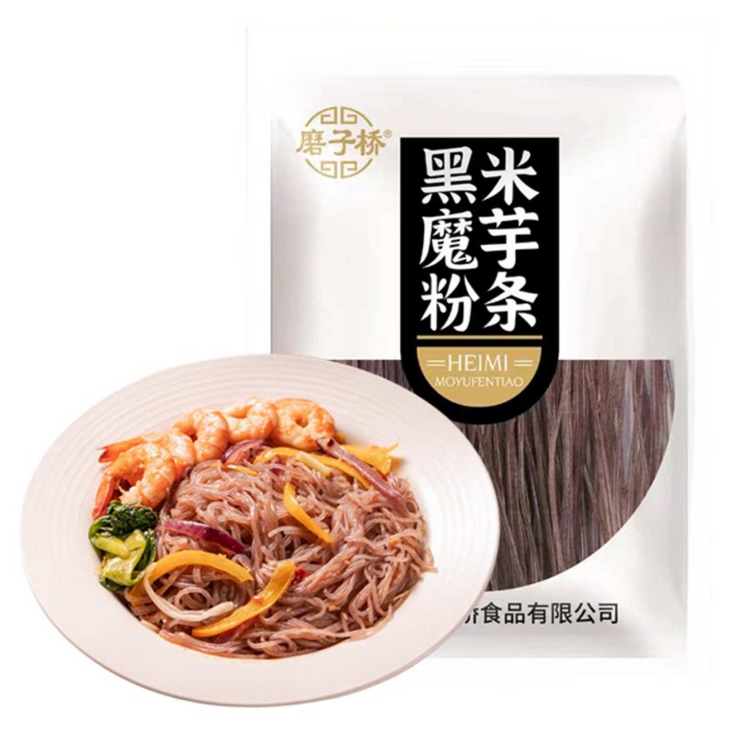 磨子桥黑米魔芋粉条低脂家用商用图片