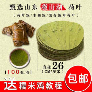 份包 微山湖整张圆形荷叶26CM荷叶饭荷叶茶糯米鸡蒸笼木桶饭100片