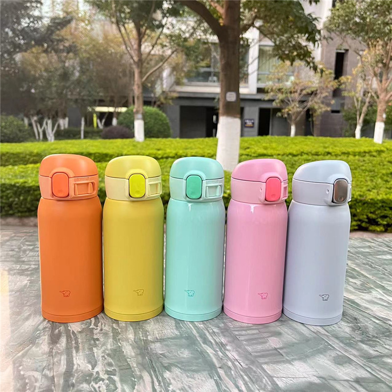 日本象印保温杯新款儿童可爱便携真空纯色不锈钢超轻杯SM-WA360ML