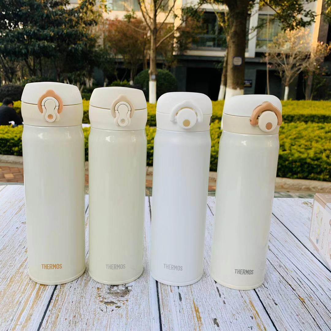 日本原装膳魔师thermos保温杯奶白色500毫升保温保冷磨砂白jnl502