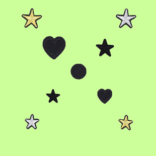 小号黑色星星爱心自粘布贴补丁羽绒衣服牛仔裤 饰贴 破洞包包diy装