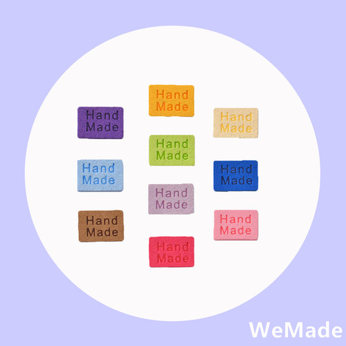 彩色方块英文自粘布贴皮革补丁贴