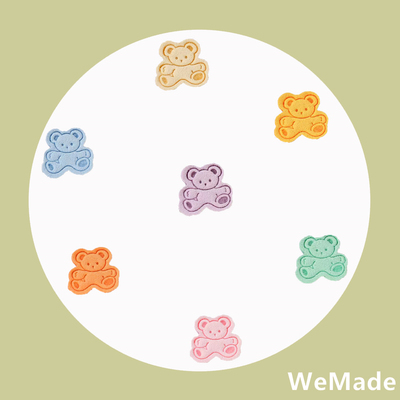 卡通创意小熊破洞补丁皮质自粘贴