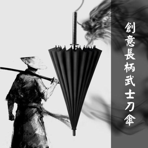 复古长柄24骨黑胶晴雨伞