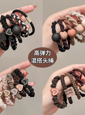 加粗发绳女扎头发2025新款高弹力头绳高级感高马尾发圈头饰橡皮筋