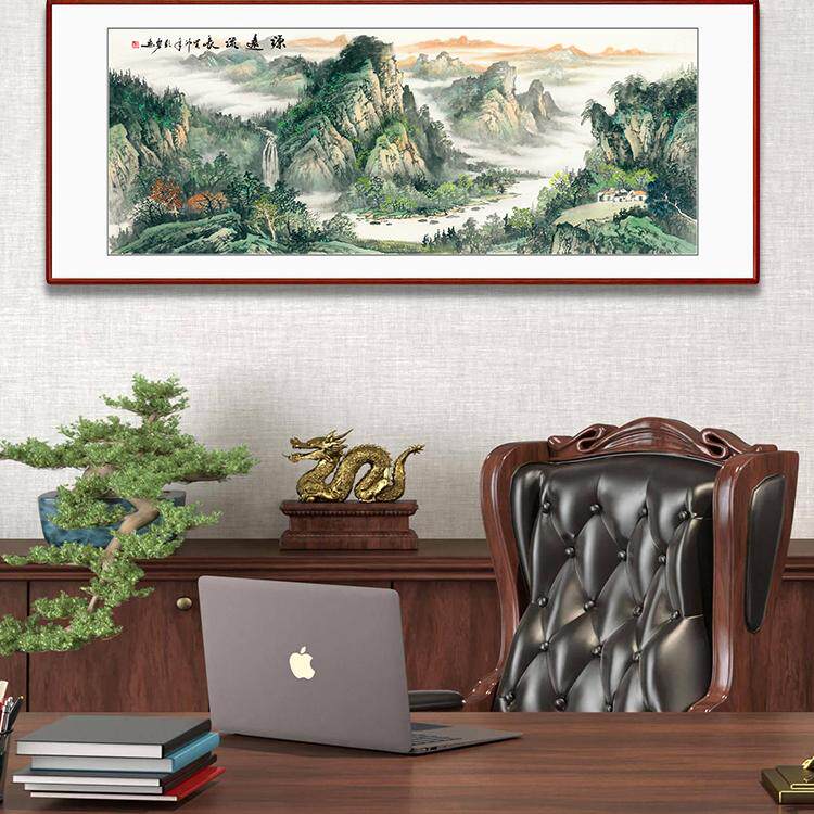 源远流长A国画山水画沙发背景墙挂画客厅办公室酒店装饰画PY