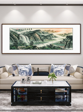 背景墙装饰画办公室山水