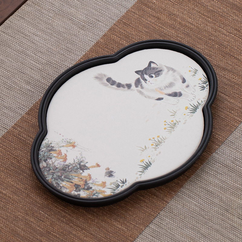 密胺速干茶台干泡吸水茶盘创意小型泡茶茶盘家用功夫茶具沥水托盘