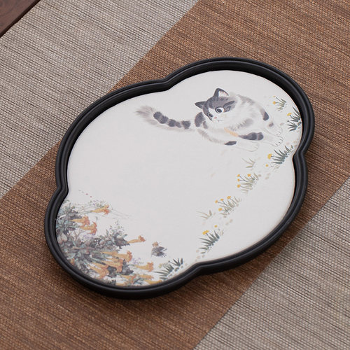 密胺速干茶台干泡吸水茶盘创意小型泡茶茶盘家用功夫茶具沥水托盘