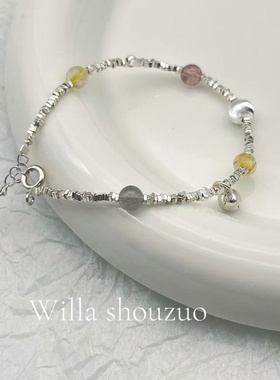 willa洗澡可戴天然水晶纯银手链