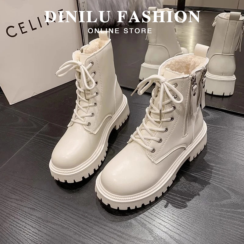 大码鞋女41到43马丁靴女加绒