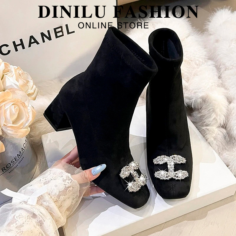 41到43码弹力靴女加绒马丁靴短靴