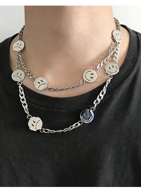 ACPT 笑脸项链女锁骨链ins性冷淡风小众设计感男潮牌百搭嘻哈欧美