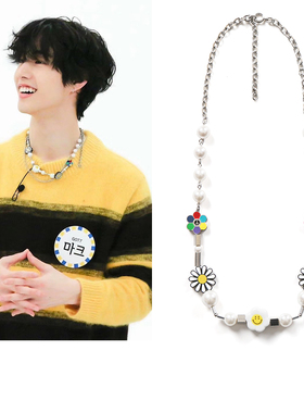 salute项链段宜恩庆怜同款小雏菊小众设计感笑脸ins冷淡风嘻哈潮