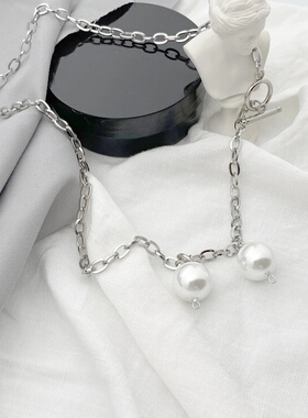 ACPT LAB明星同款项链男潮嘻哈拼接珍珠双层ins冷淡女锁骨链