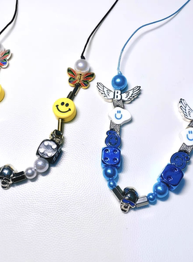 evae mob笑脸骰子项链正品明星同款ASAP ROCKY廖效浓说唱Bridge