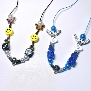 ASAP 明星同款 ROCKY廖效浓说唱Bridge mob笑脸骰子项链正品 evae