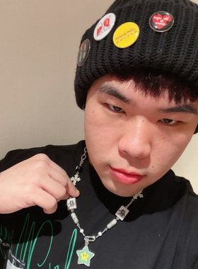 VSCH (ME) 锆石笑脸药丸十字架五角星幸运星项链PSYP同款嘻哈说唱