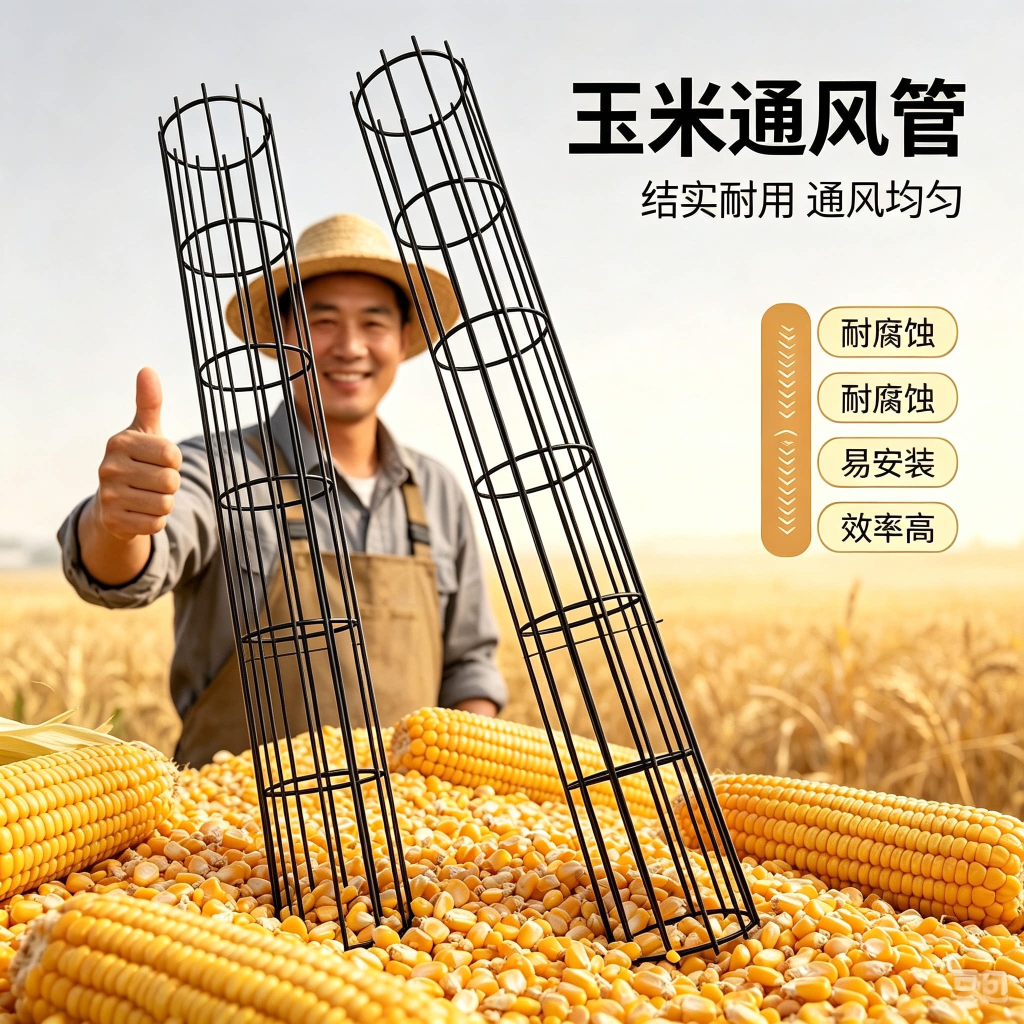 玉米囤通风管道防潮通风透气散热防发霉神器玉米棒子粮仓透气骨架