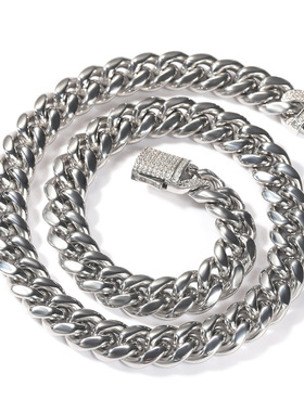 欧美不锈钢项链情侣锆石