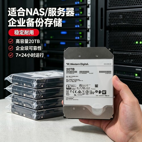 WD/西数HC555 20TB氦气企业机械硬盘 NAS 监控服务器大容量存储盘