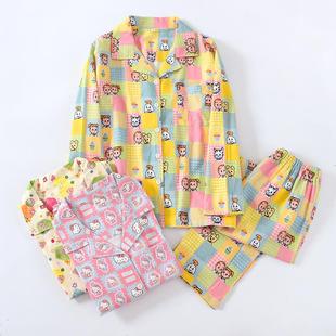 2025年秋冬甜美卡通纯棉睡衣宿舍休闲服室外遛弯可外穿磨毛家居服