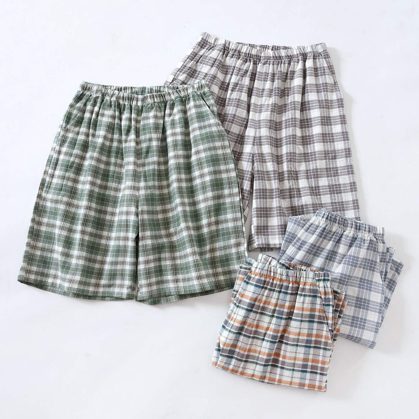 纯棉睡裤格子男士短裤五分裤宽松全棉水洗棉家居裤可外穿春夏季,女士内衣/男士内衣/家居服,睡裤/家居裤,淘宝优惠券,粉丝福利购,淘宝优惠卷