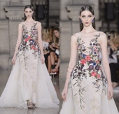 高端新款 新娘奢华花朵珠绣敬酒服生日派对年会主持演出红毯晚礼服