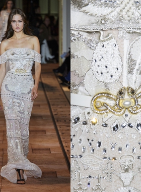 新款高端一字肩修身鱼尾年会宴会酒会红毯走秀舞台演出正式晚礼服