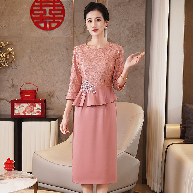 喜婆婆婚宴装春装新款妈妈礼服年中老年女装