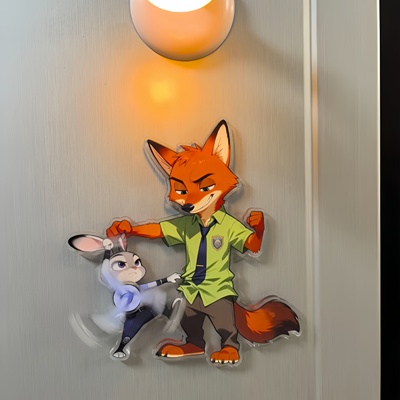 可旋转的冰箱贴磁吸尼克朱迪装饰