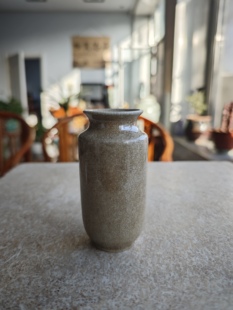 老物件哥窑花瓶全品无瑕疵釉面细腻自然高约15厘米