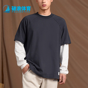 运动休闲宽松短袖 Adidas 情侣款 新款 T恤IS7490 阿迪达斯正品