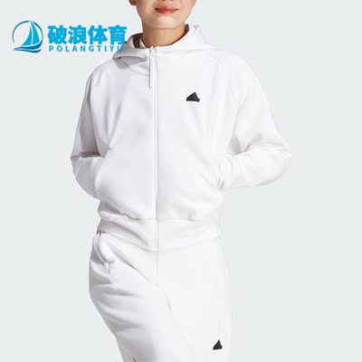 阿迪达斯女宽松全开襟夹克外套