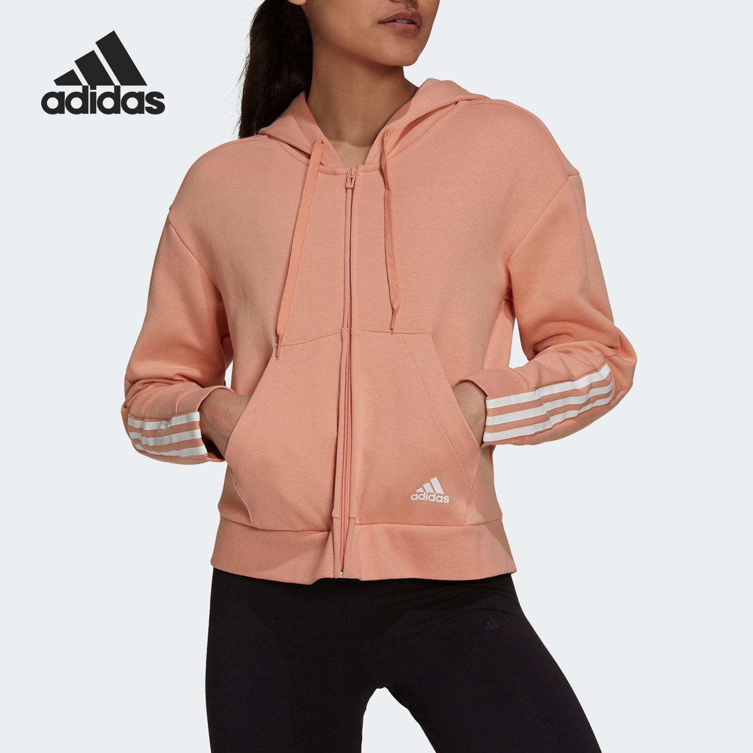 Adidas/阿迪达斯正品秋季新款女子运动连帽外套H07804,运动服/休闲服装,运动茄克/外套,淘宝优惠券,粉丝福利购,淘宝优惠卷