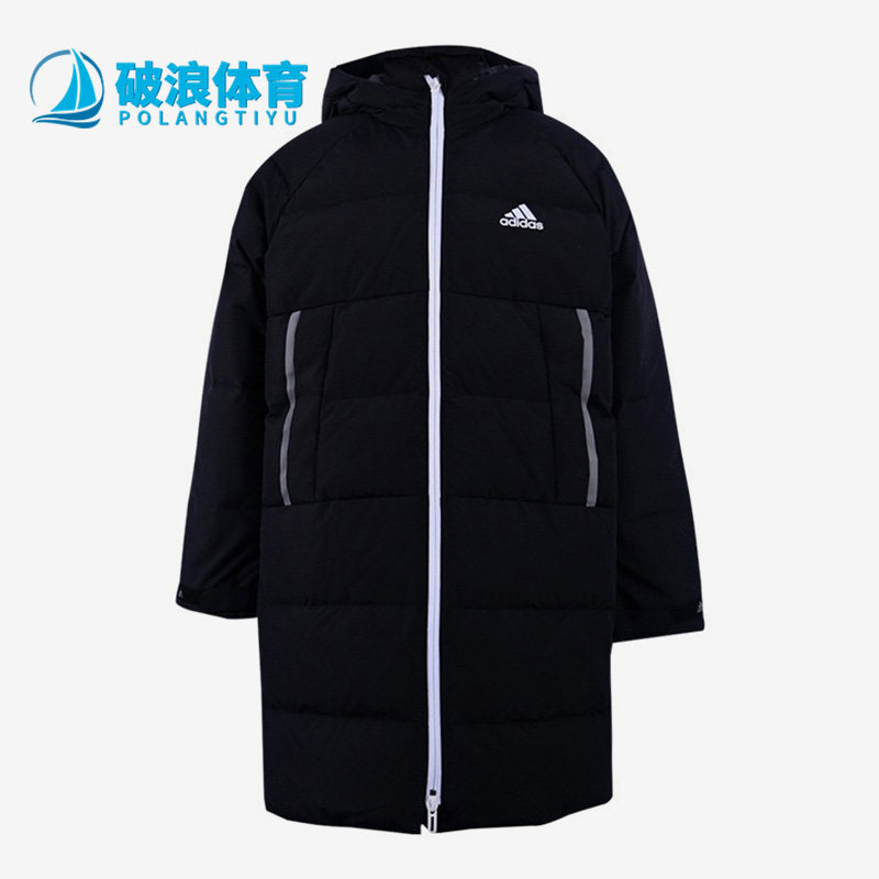 大童款中长款羽绒服阿迪达斯正品