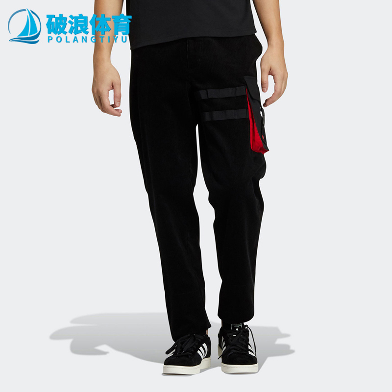 阿迪达斯三叶草男灯芯绒运动裤