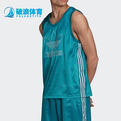 阿迪达斯透气圆领宽松训练服背心