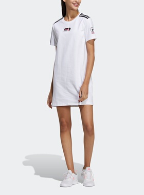 Adidas/阿迪达斯正品夏季短袖圆领女子休闲运动连衣裙 GP5416