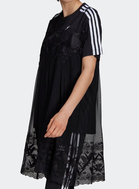 Adidas/阿迪达斯正品三叶草夏运动休闲女子连衣裙T恤 H59018