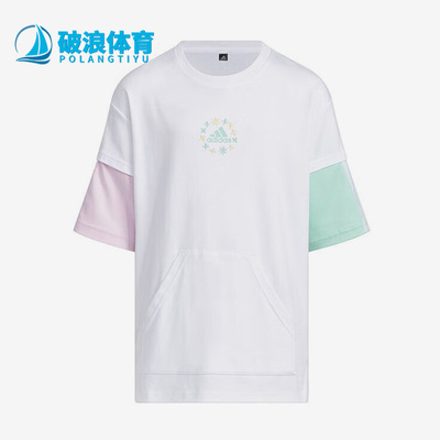 阿迪达斯新款儿童圆领透气短袖