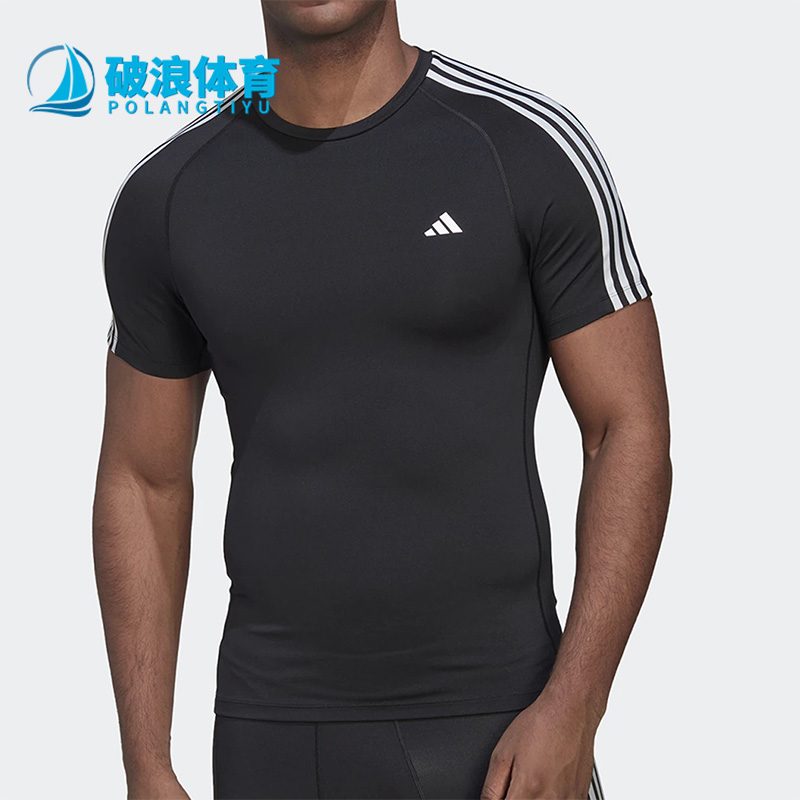 Adidas/阿迪达斯正品夏季新款男子运动休闲舒适透气短袖T恤HD3525
