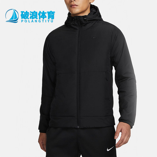 耐克舒适男保暖防风连帽运动棉衣