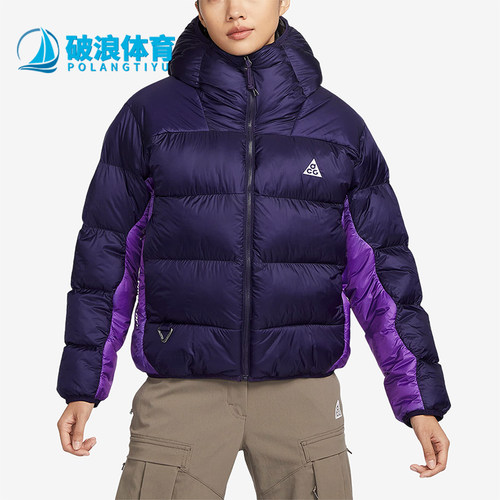 耐克正品女户外宽松保暖连帽棉服